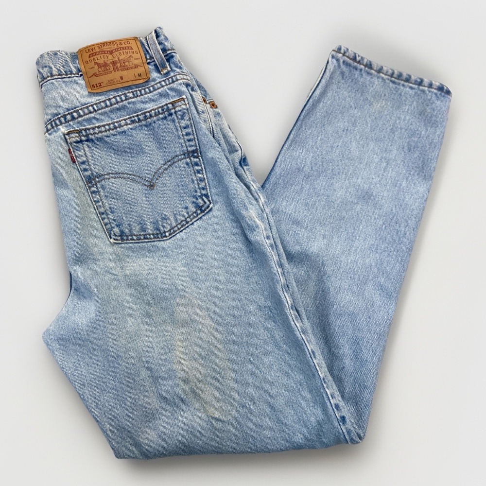 Levis 512 Jeans Womens 31 x 30 Slim Fit Tapered Leg Blue Denim 90s Vintage